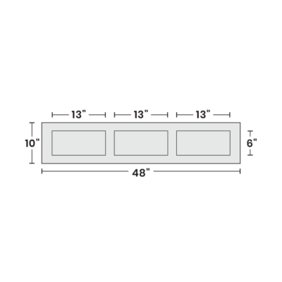 Flatbed Tool Box - 3 Equal Width Drawers (6" Height)