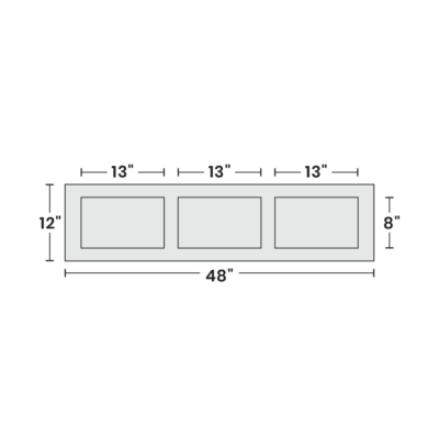Flatbed Tool Box - 3 Equal Width Drawers (8" Height)