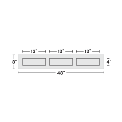 Flatbed Tool Box - 3 Equal Width Drawers (4" Height)