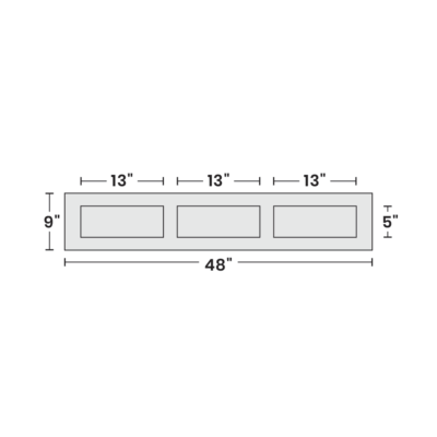 Flatbed Tool Box - 3 Equal Width Drawers (5" Height)