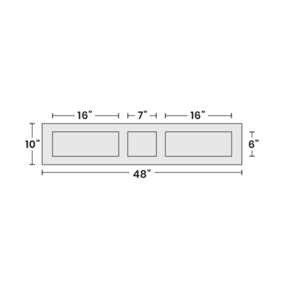 Flatbed Tool Box - 3 Drawers / Narrow Centre (6" Height)