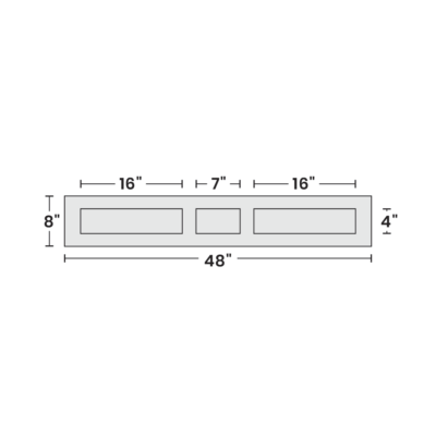 Flatbed Tool Box - 3 Drawers / Narrow Centre (4" Height)