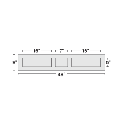 Flatbed Tool Box - 3 Drawers / Narrow Centre (5" Height)